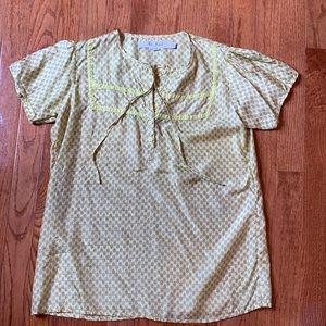 Vintage silk peasant top small